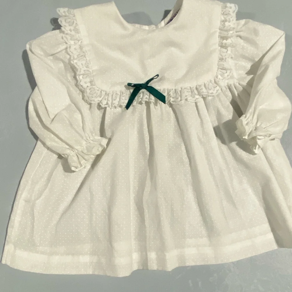 White Top with Green and Red Pants Set